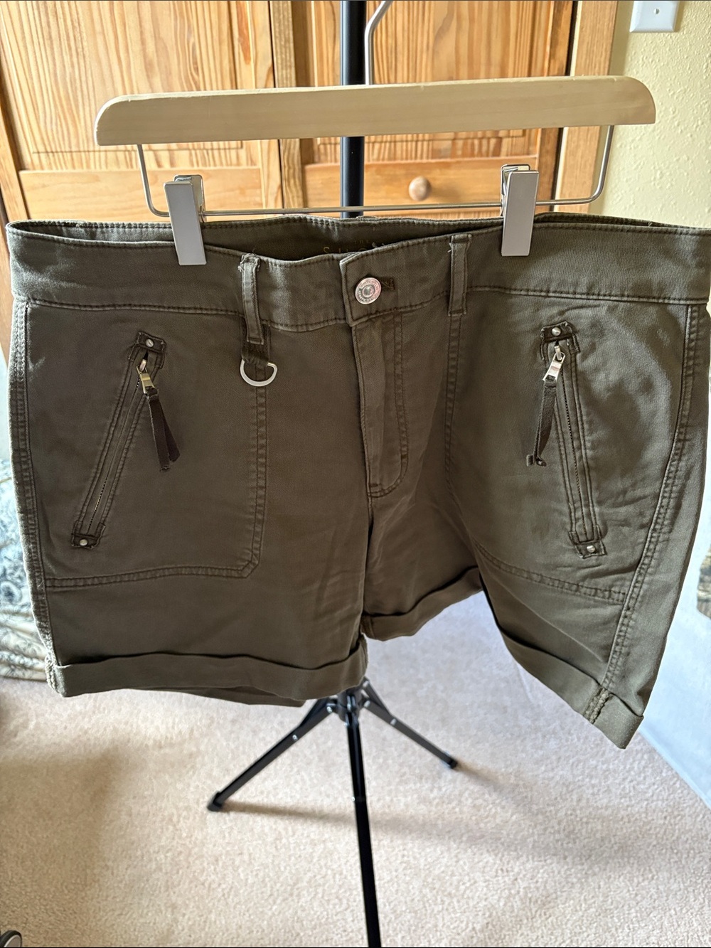 White House Black Market Olive Green Utility Cargo Shorts